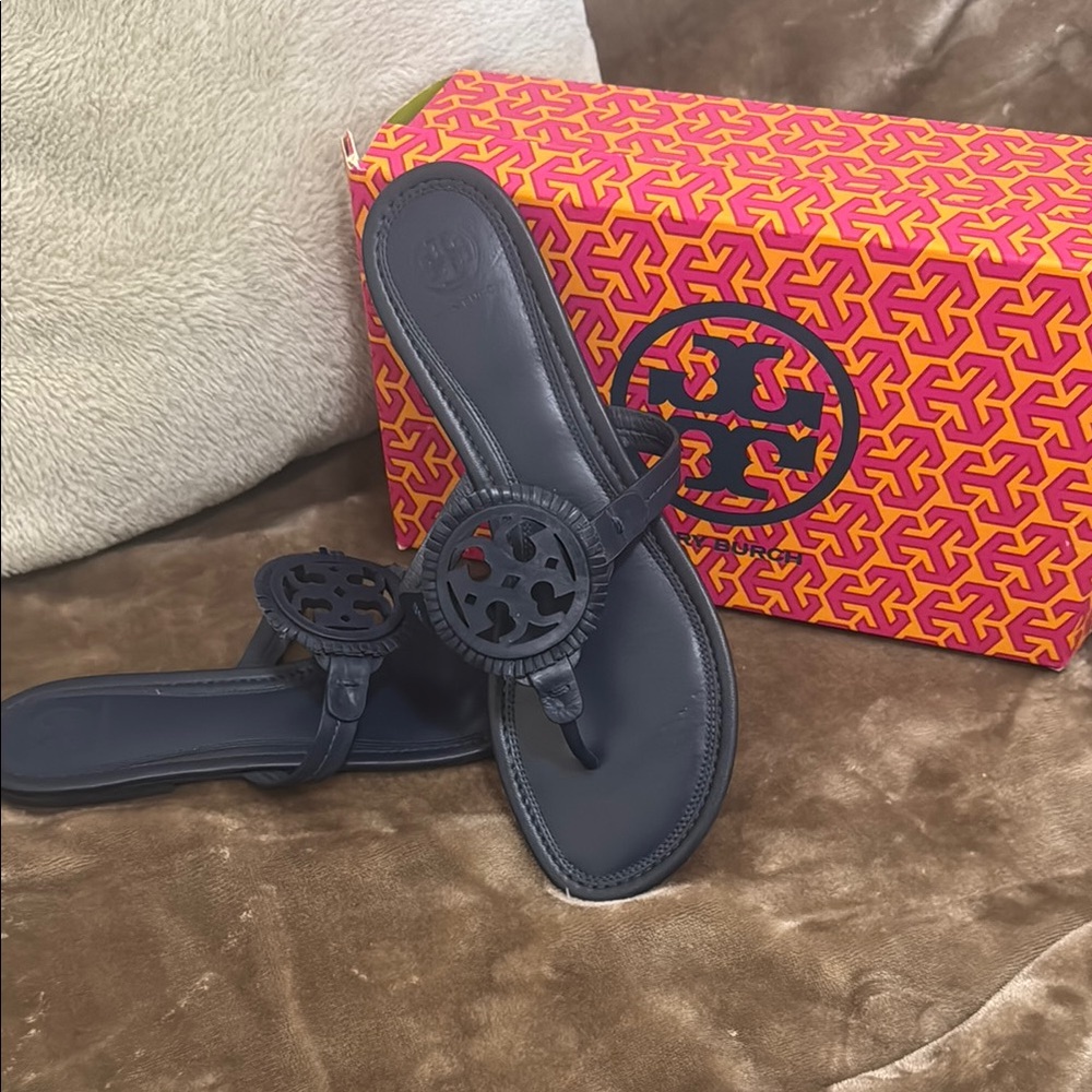 Tory Burch Navy Blue Sandals